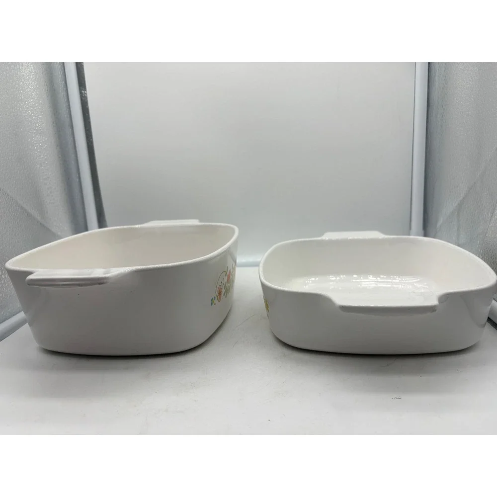 Corning Ware Wildflower Floral Cookware Set 2 Casserole Baking Dishes NO LIDS